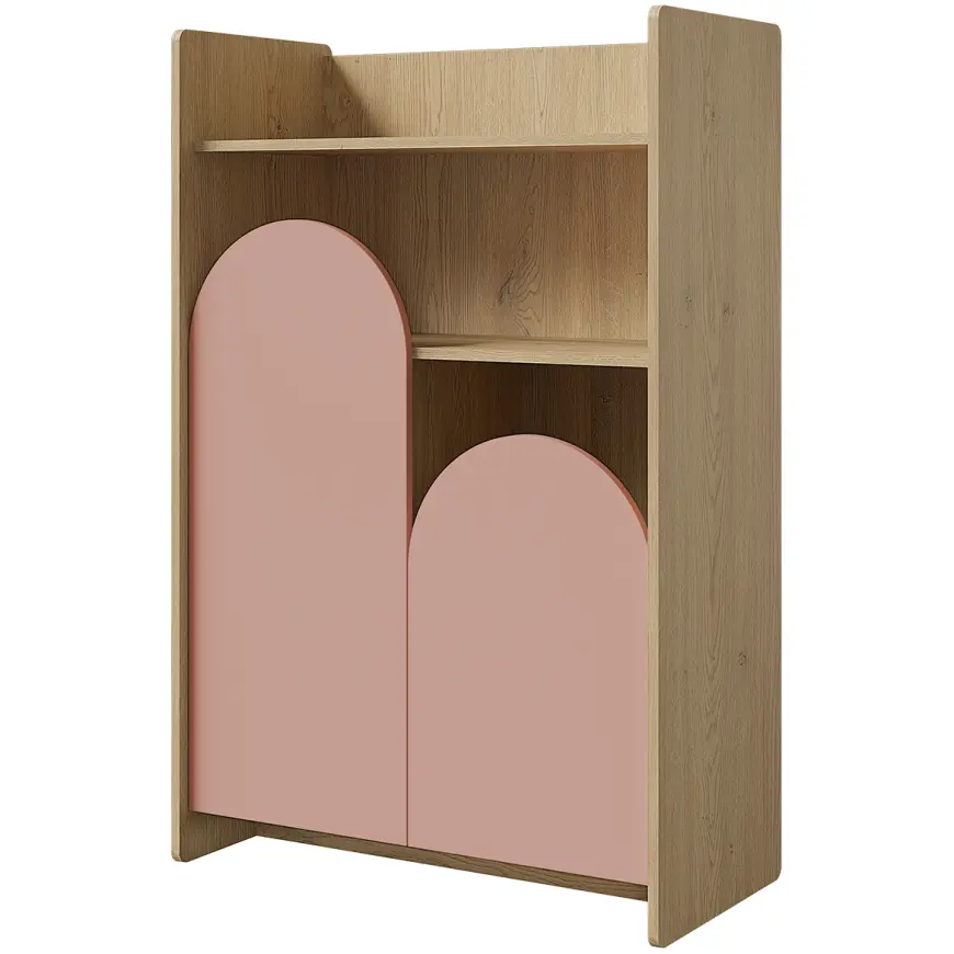 Regál Lexi 8 Cremona/Macadamia/Ružová