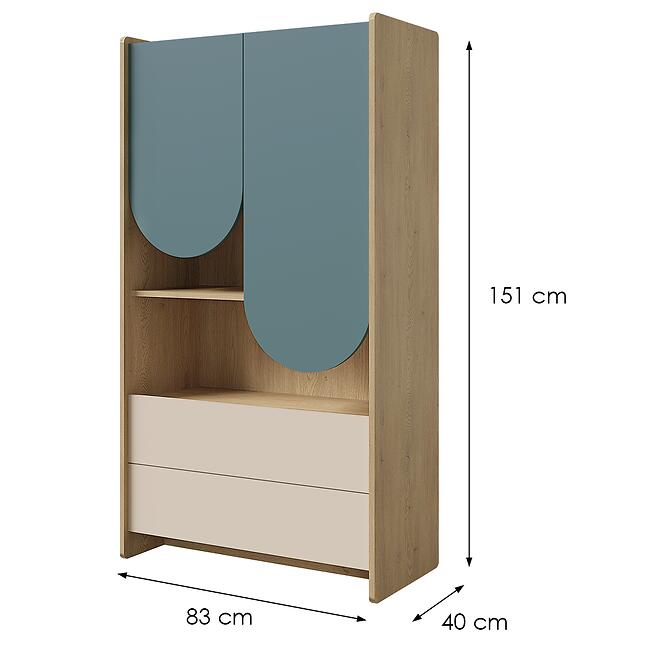 Regál Lexi 6 Cremona/Macadamia/Morská,2