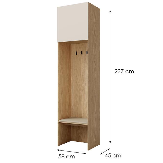 Regál Soreno 58 Prírodný dub/Macadamia