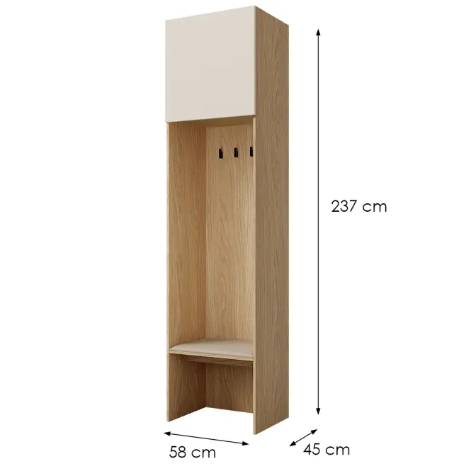 Regál Soreno 58 Prírodný dub/Macadamia,2
