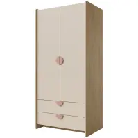 Skriňa Lexi 2 Cremona/Macadamia/Ružová