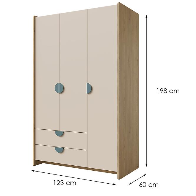 Skriňa Lexi 1 Cremona/Macadamia/Morská,2
