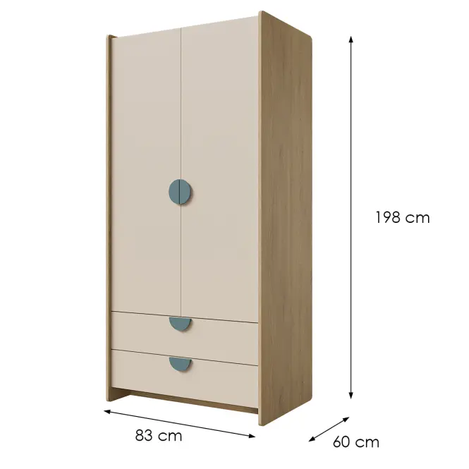 Skriňa Lexi 2 Cremona/Macadamia/Morská,2