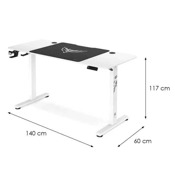 Písací Stolík S Regulovaním Výšky Diablo X-Tensio 1400 Biely,3