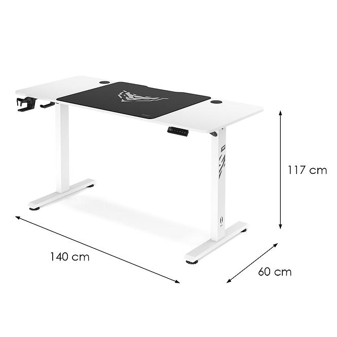 Písací Stolík S Regulovaním Výšky Diablo X-Tensio 1400 Biely,3