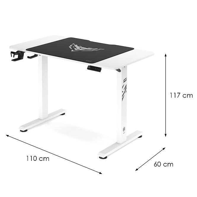 Písací Stolík S Regulovaním Výšky Diablo X-Tensio 1100 Biely,4
