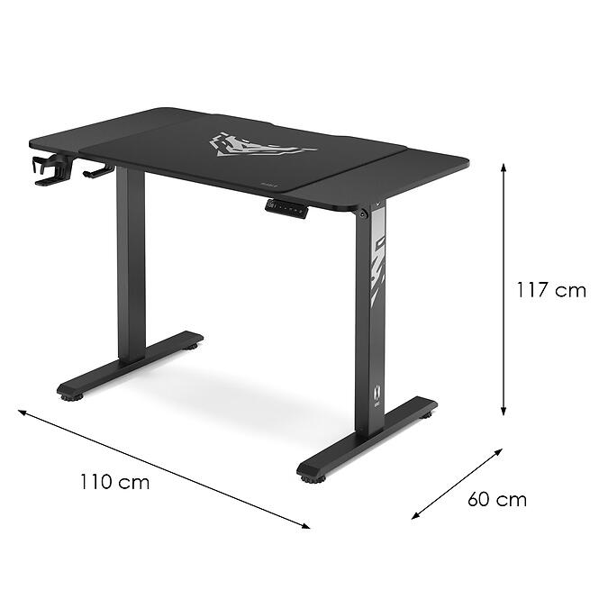 Písací Stolík S Regulovaním Výšky Diablo X-Tensio 1100 Čierna,4