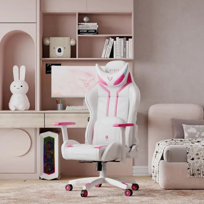 Kreslo Pre Hráča Diablo X-Ray S Biely-Ružová