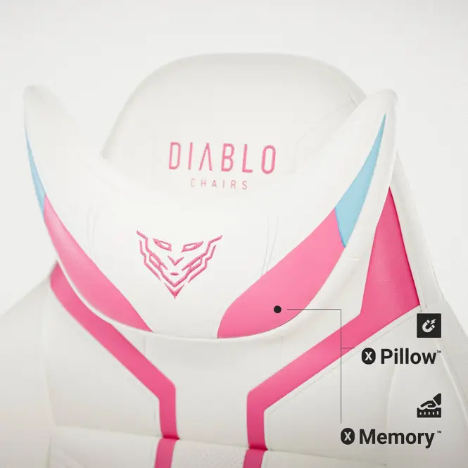 Kreslo Pre Hráča Diablo X-Ray S Biely-Ružová