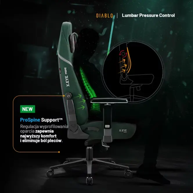 Kreslo Pre Hráča Diablo X.Eye Prime Normal Forest Green,14