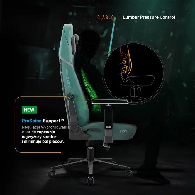 Kreslo Pre Hráča Diablo X.Eye Prime Normal Mystic Mint