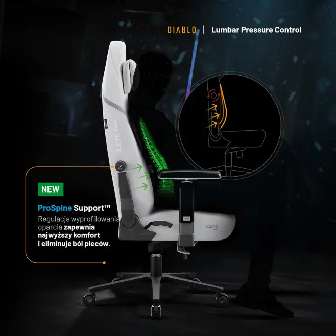 Kreslo Pre Hráča Diablo X.Eye Prime Ghosted White,11
