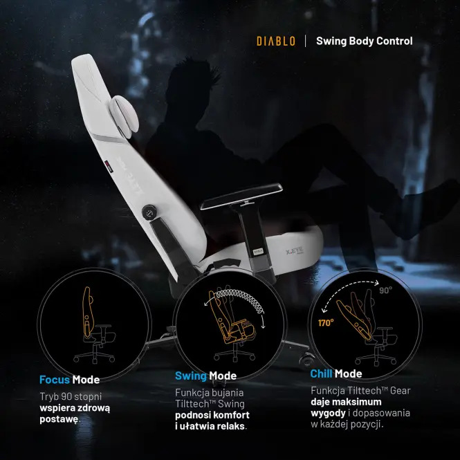 Kreslo Pre Hráča Diablo X.Eye Prime Ghosted White
