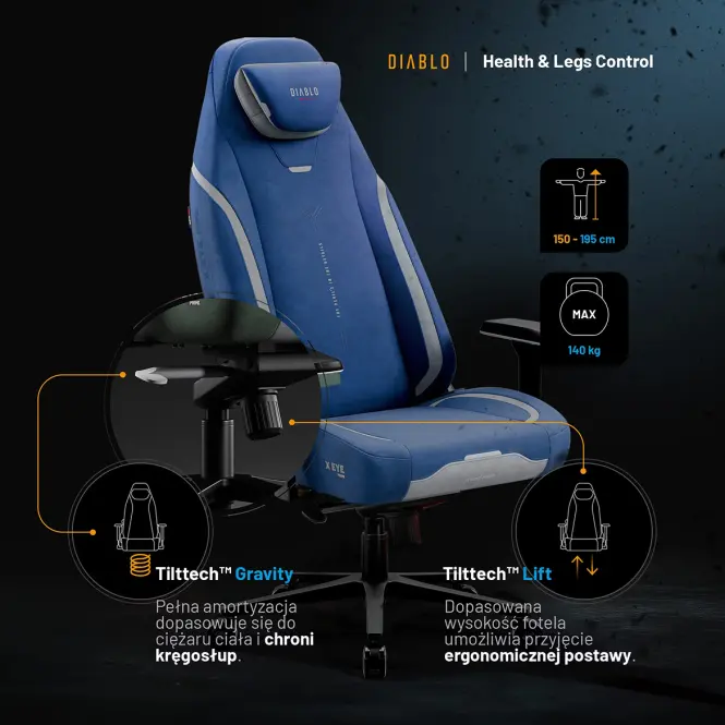 Kreslo Pre Hráča Diablo X.Eye Prime Meta Ocean,12