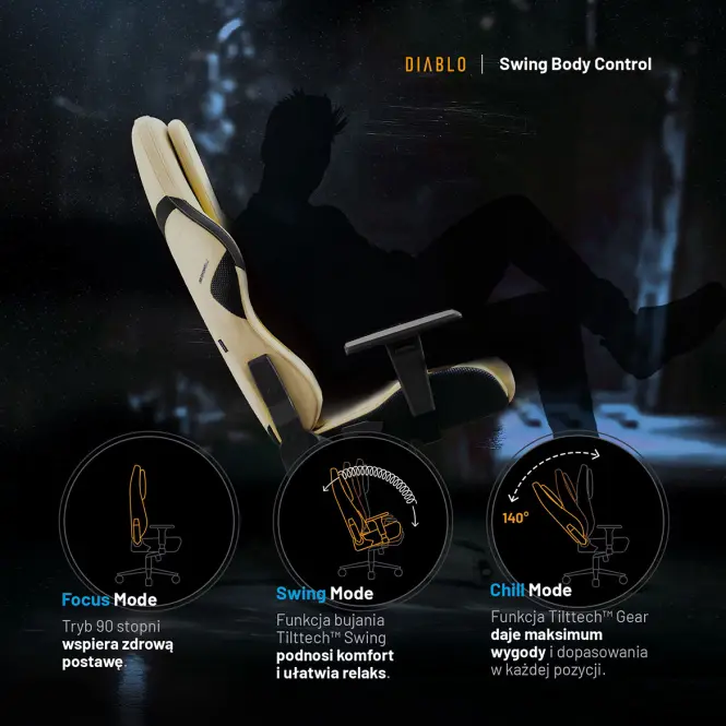Kreslo Pre Hráča Diablo X.One Prime Normal Broken Gold,9