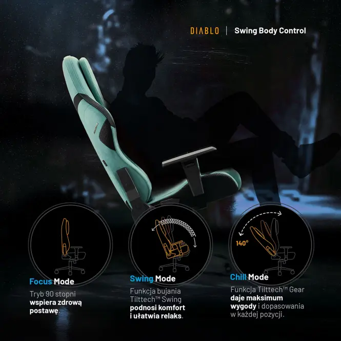 Kreslo Pre Hráča Diablo X.One Prime Normal Mystic Mint,10