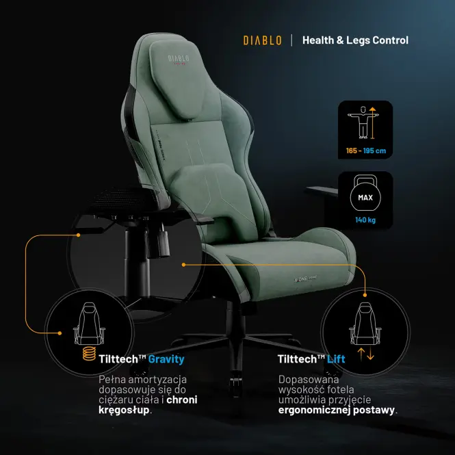 Kreslo Pre Hráča Diablo X.One Prime Ghotic Green,6