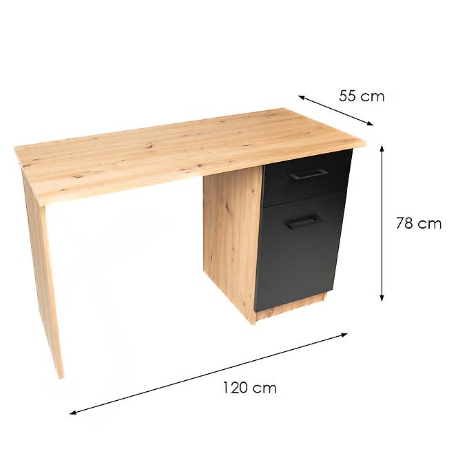 Písací Stôl Rico Artisan/Čierna