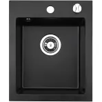 Granitový drez Lot čierny 48x39 + sifón