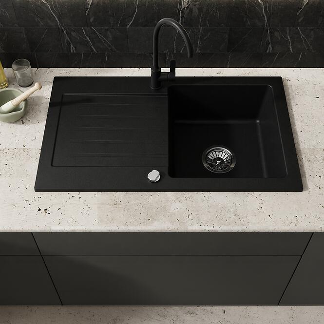 Granitový drez Pico 2 čierny 7760x440,2
