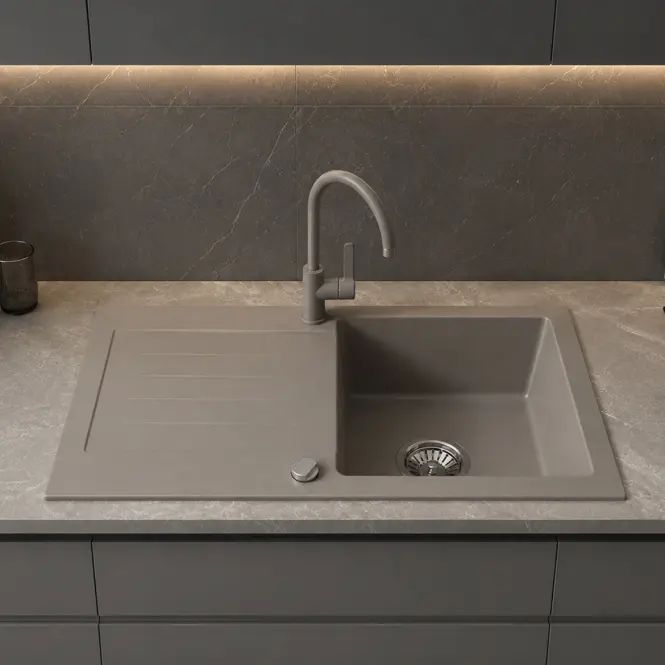 Granitový drez Pico 2 šedý 760x440,2