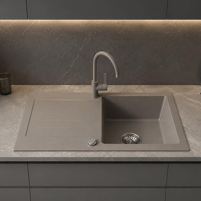 Granitový drez Pico 2 šedý 760x440,2