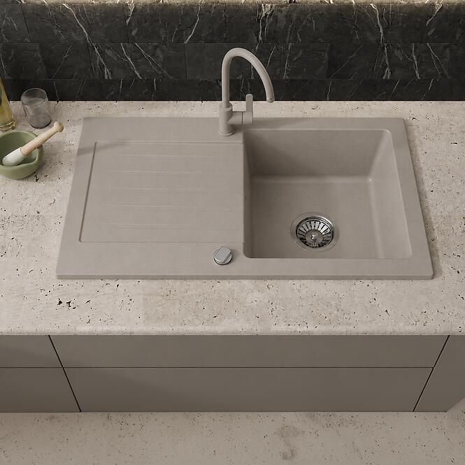 Granitový drez Pico 2 šedý 760x440