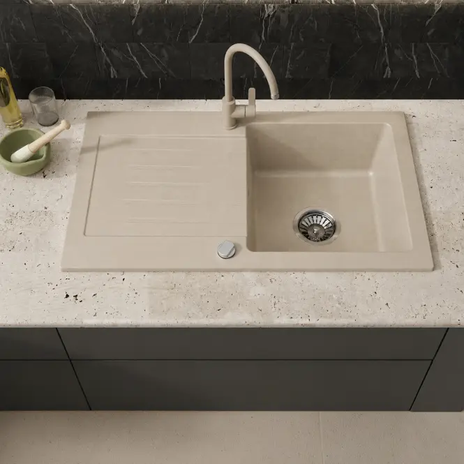 Granitový drez Pico 2 béžový 760x440