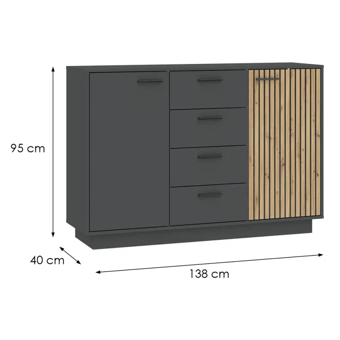 Komoda Sofia Front Antracit/Artisan,2