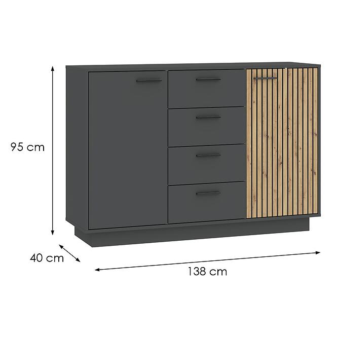 Komoda Sofia Front Antracit/Artisan,2