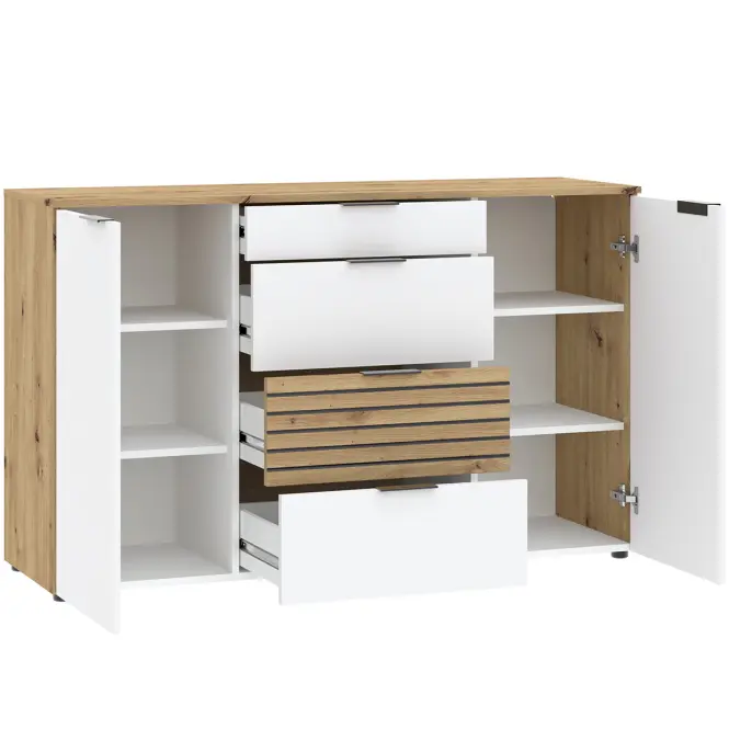Komoda Lumo Front Biela/Artisan,3