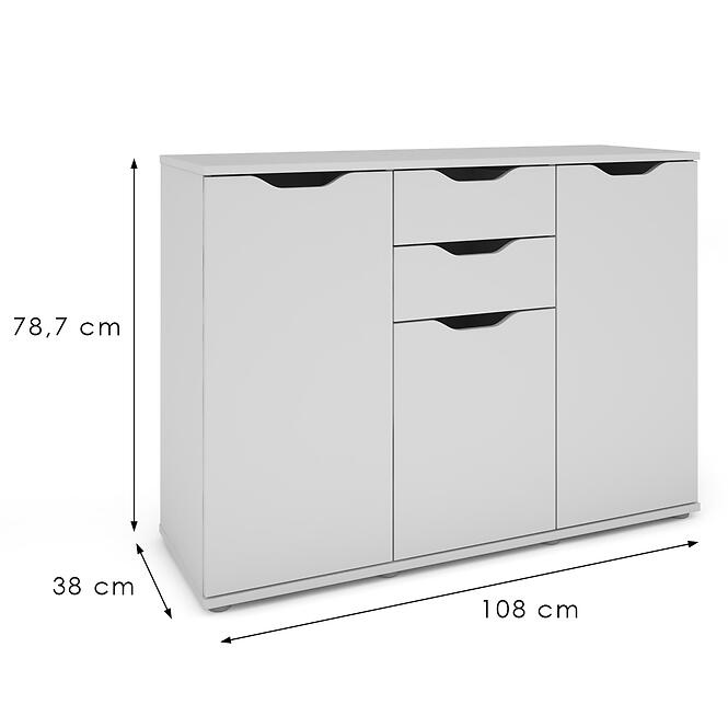 Komoda Ines 2s 3d Biela