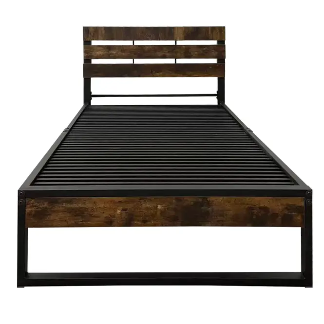 Posteľ  Steve 90x200 13384 čierna/dark vintage wood,3