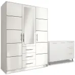 Súprava skriňa  Bali D3 biela + Komoda Bali 140