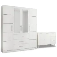 Súprava skriňa  Bali D4 biela + Komoda Bali 140