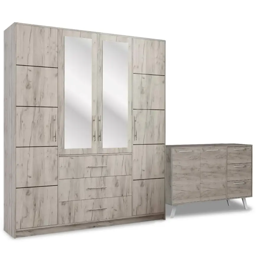 Súprava skriňa  Bali D4 Wellington + Komoda Bali 140