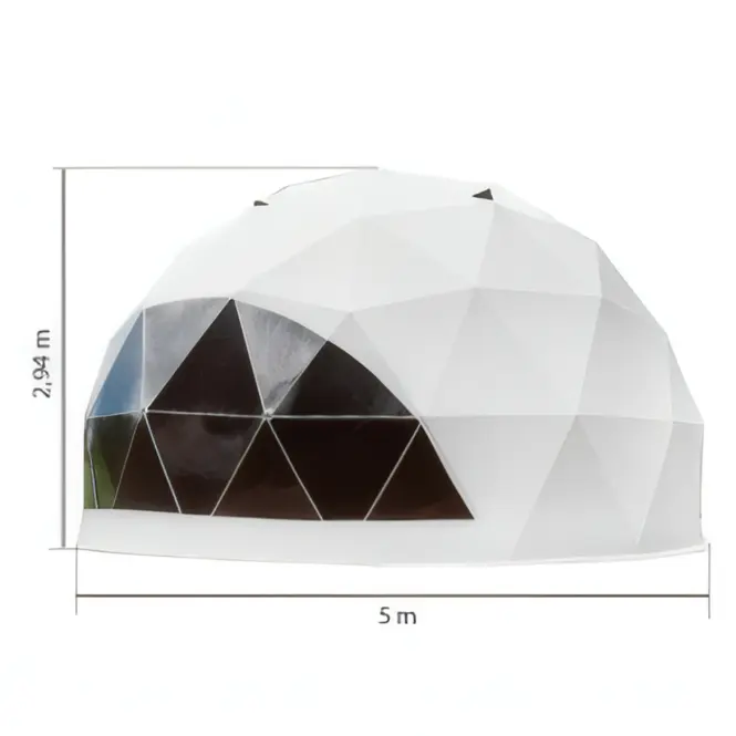 Kupolový stan FI 5M - 20 m2 dvere PVC,5
