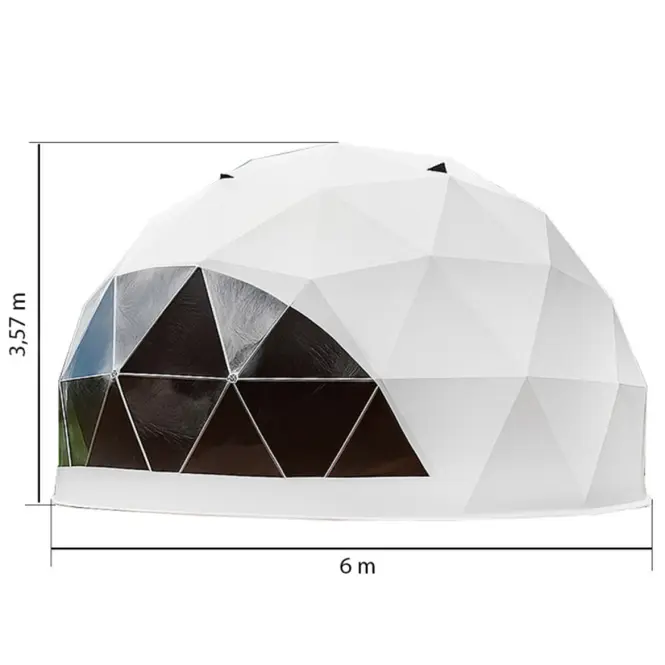 Kupolový stan FI 6M - 28 m2 dvere PVC,6