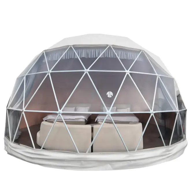 Kupolový stan FI 8M - 50 m2 dvere PVC