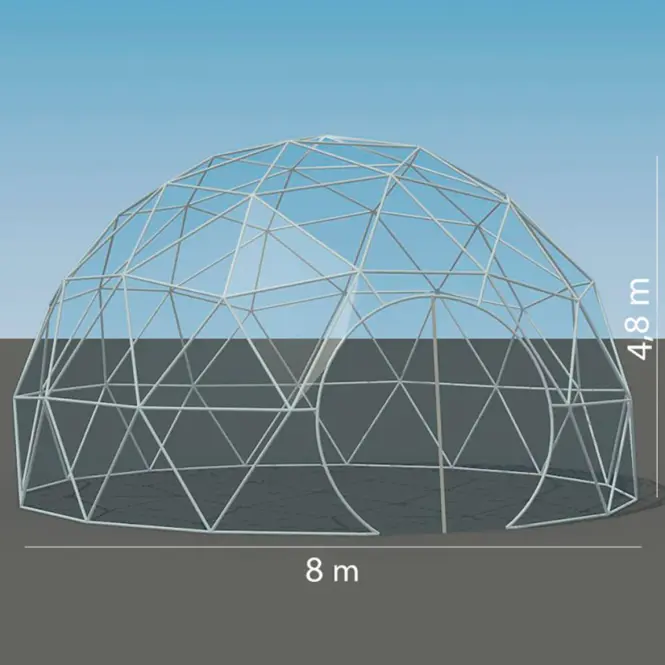 Kupolový stan FI 8M - 50 m2 dvere PVC,2