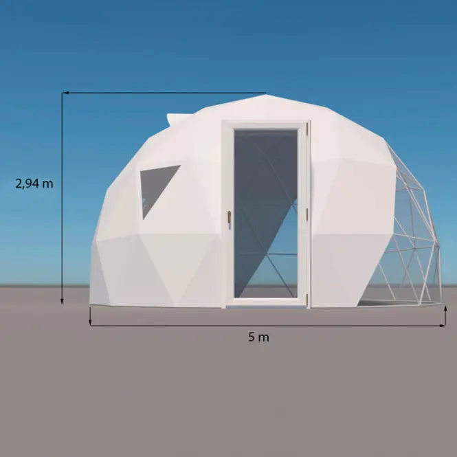 Kupolový stan FI 5M - 20 m2 sklenené dvere,4