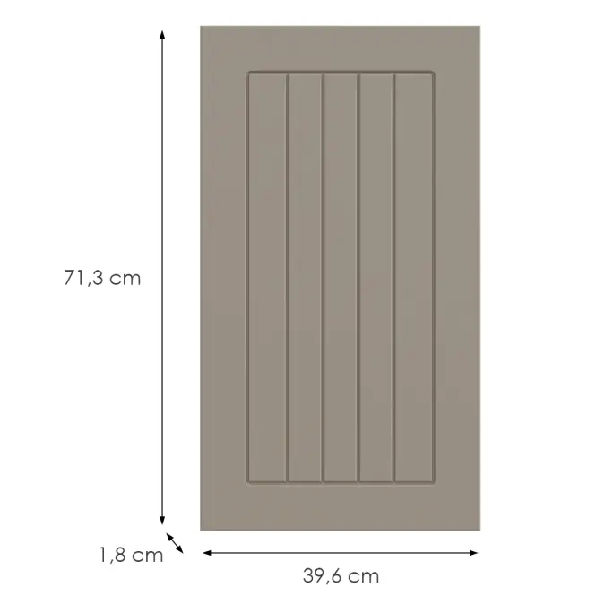 Kuchynská predná časť D40(L/P) H5 K257 Kašmír Matná Grii,2