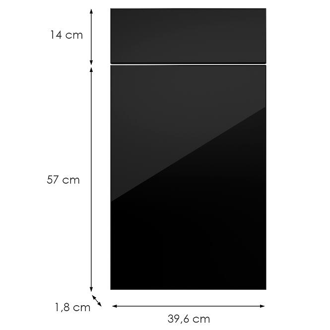 Kuchynská predná časť D40s1(L/P) L9 K165 Čierna Hg Griii
