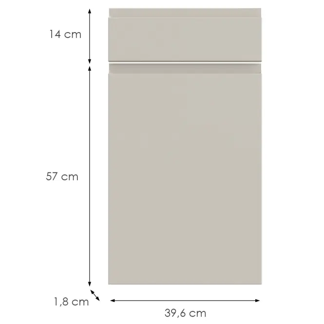 Kuchynská predná časť D40s1 P T8 K943 Kašmír Gri,2