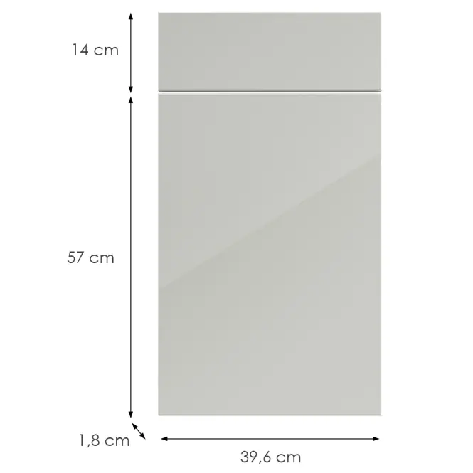 Kuchynská predná časť D40s1(L/P) L9 K900 Bianco Hg Griii