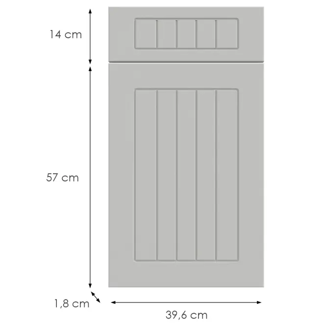 Kuchynská predná časť D40s1(L/P)  H5 K252 Biely Gr I