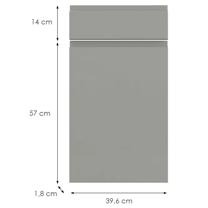 Kuchynská predná časť D40s1 P  T8 K261 Sivá Matná Grii,2
