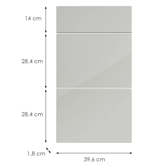 Kuchynská predná časť D40s3 L9 K900 Bianco Hg Griii