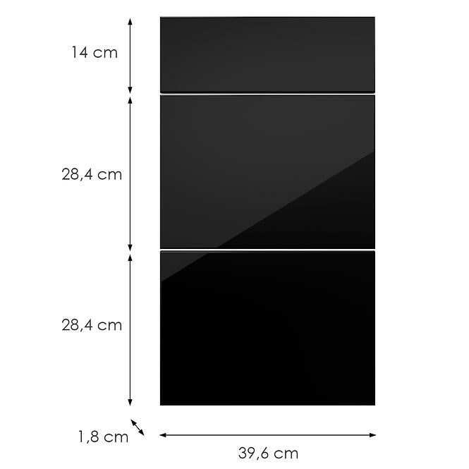 Kuchynská predná časť D40s3 L9 K165 Čierna Hg Griii,2