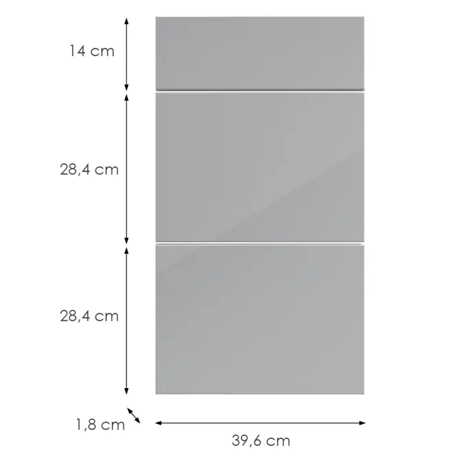 Kuchynská predná časť D40s3 L9 K268 Sivá Hg Griii,2